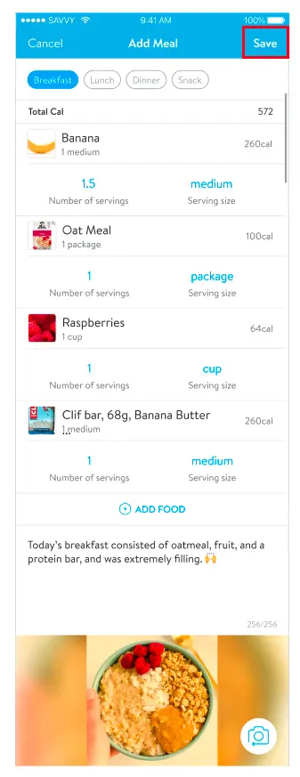 Meal Tracking 7 adding foods semper stronger