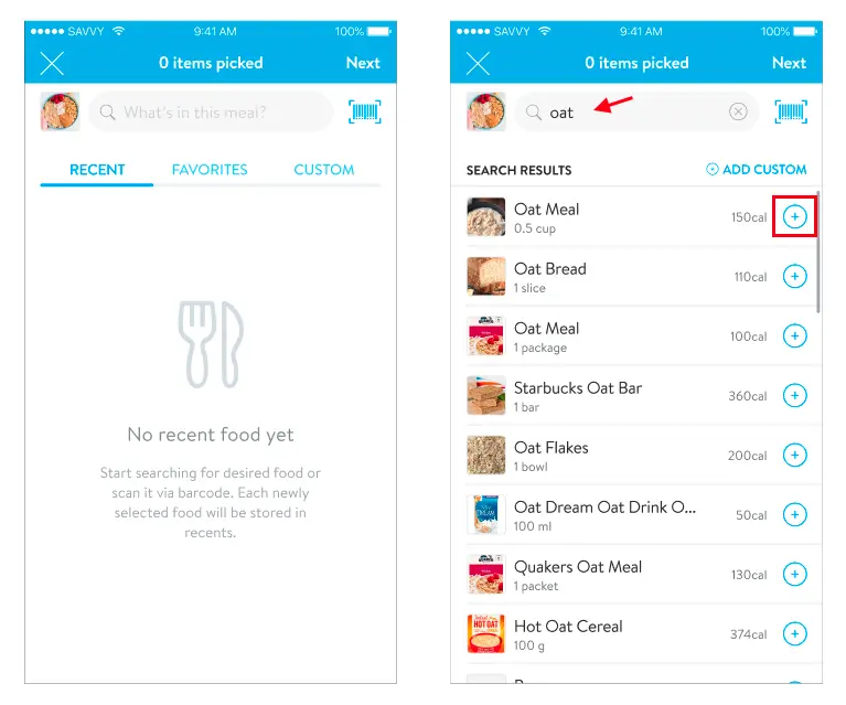 Meal Tracking 3 searching for foods semper stronger
